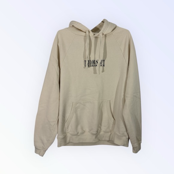 Taylor Swift THE ERAS TOUR Beige OFFICIAL Hoodie Sweatshirt Size MEDIUM - Picture 1 of 8